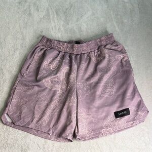 Boohoo Mauve Dragon Print Men's Athletic Shorts